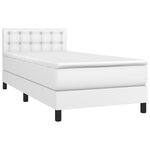 vidaXL Sommier à lattes de lit avec matelas et LED Blanc 90x200cm
