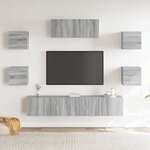 vidaXL Ensemble de meubles TV 7 Pièces Sonoma gris Bois d'ingénierie