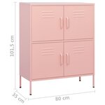 vidaXL Armoire de rangement Rose 80x35x101 5 cm Acier