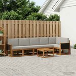 vidaXL Ensemble de canapés d'extérieur 7 pc Naturel et gris clair