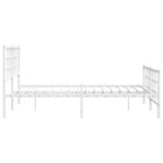 vidaXL Cadre de lit métal avec tête de lit/pied de lit blanc 135x190cm