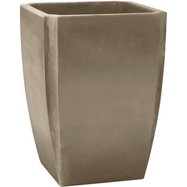 Bac à Arbustes Vase Haut PALMEA 65 L - Double Paroi - Réserve d'Eau Intégrée - 47 x 47 x 65 cm - Taupe