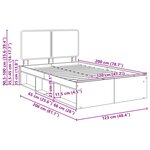 vidaXL Cadre de lit Chêne brun 120 x 200 cm Bois de pin massif