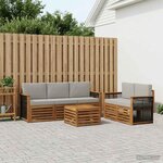 vidaXL Ensemble de canapés d'extérieur 6 pc Naturel et gris clair