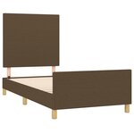 vidaXL Cadre de lit avec tête de lit Marron foncé 90x190 cm Tissu