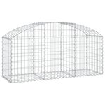vidaXL Panier de gabions arqué 150x50x60/80 cm Fer galvanisé