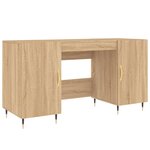 Bureau table poste de travail meuble d'ordinateur informatique étude chêne sonoma 140 x 50 x 75 cm bois d'ingénierie brun 02_0023647