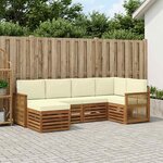 vidaXL Ensemble de canapé d'angle avec coussin 5 Pièces Naturel et Crème