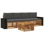 vidaXL Ensemble de canapés d'extérieur 5 pc Naturel et Anthracite