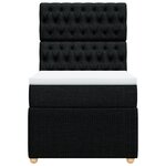 vidaXL Sommier à lattes de lit et matelas Noir 80x200 cm Tissu