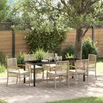 vidaXL Ensemble de salle à manger pour jardin 7 Pièces Beige et Noir