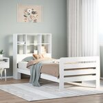 vidaXL Cadre de lit sans matelas blanc 90x200 cm bois de pin massif