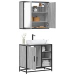 vidaXL Ensemble de meubles de salle de bain 2 Pièces Sonoma gris