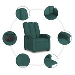 vidaXL Fauteuil inclinable électrique vert foncé tissu