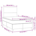 vidaXL Sommier à lattes de lit et matelas gris clair 120x190 cm tissu