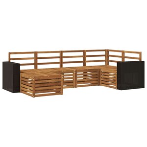 vidaXL Ensemble de canapés d'extérieur 6 pc Naturel Polyester