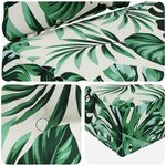vidaXL Coussin de canapé d'extérieur 2 Pièces Motif feuille Polyester