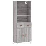 vidaXL Buffet haut Sonoma gris 69 5x34x180 cm Bois d'ingénierie