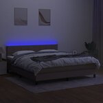 vidaXL Sommier à lattes de lit avec matelas et LED Taupe 180x200 cm