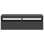 vidaXL Meubles TV avec lumières LED 2 Pièces gris 60x35x40 cm