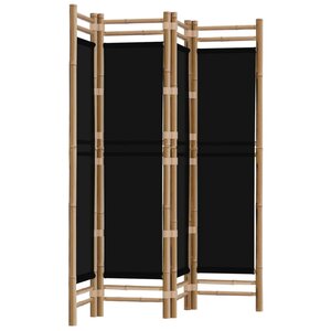 vidaXL Cloison de séparation pliante 4 panneaux 160 cm Bambou et toile