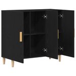 Buffet vidaXL Noir Chêne 90x34x80 cm en Bois d'ingénierie