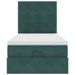 vidaXL Cadre de lit ottoman avec matelas vert foncé 90x190 cm velours