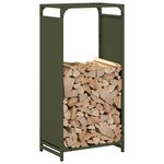 vidaXL Portant de bois chauffage vert olive 44x28x90 cm