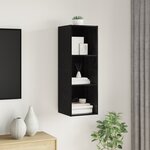 vidaXL Meuble TV mural Chêne noir 37 x 37 x 107 cm Bois d'ingénierie