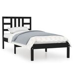 vidaXL Cadre de lit sans matelas noir 100x200 cm bois massif