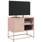 vidaXL Meuble TV rose 68x39x60 5 cm acier