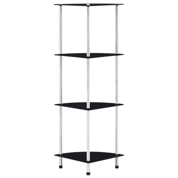 vidaXL Étagère 4 niveaux Noir 30x30x100 cm Verre trempé