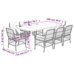 vidaXL Ensemble à manger de jardin et coussins 9 Pièces gris clair rotin