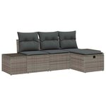 vidaXL Ensemble de canapé de jardin 4 Pièces Gris 55 x 62 x 69 cm