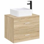 vidaXL Lavabo de salle de bains Noir Mat 49 x 37 x 14 cm métal