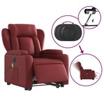 vidaXL Fauteuil inclinable de massage électrique rouge bordeaux