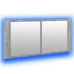 vidaXL Armoire à miroir à LED de bain gris sonoma 100x12x45 cm