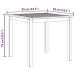 vidaXL Table de jardin 85x85x74 cm Bois d'acacia massif