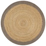 vidaXL Tapis fait à la main Jute avec bord gris 120 cm
