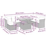 vidaXL Salon de jardin avec coussins 9 Pièces gris résine tressée acacia
