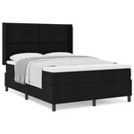 vidaXL Lit avec matelas à ressorts Noir 140x200 cm en tissu