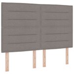 vidaXL Tête de lit LED avec bandes LED Taupe 144 cm tissu