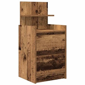 vidaXL Table de chevet avec 2 tiroirs vieux bois 38x34x80 cm