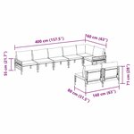vidaXL Ensemble de canapé de jardin 8 Pièces Anthracite Acier