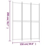 vidaXL Cloison de séparation 3 panneaux Marron 150x200 cm Tissu