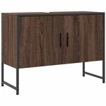 vidaXL Armoire lavabo de salle de bain chêne marron bois d'ingénierie