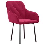 vidaXL Chaises à manger lot de 2 Rouge bordeaux Velours