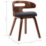 vidaXL Chaises à manger lot de 2 gris foncé bois courbé et tissu