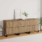 vidaXL Buffets 3 Pièces chêne artisanal 180 x 35 x 70 cm