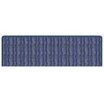 vidaXL Tapis d'escalier auto-adhésifs Rayé 15 Pièces Bleu 65 x 21 x 4 cm